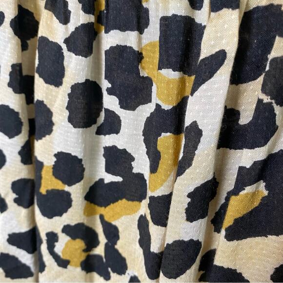 Vintage Havana Off The Shoulder Blouse Small Flowy Leopard Print Bell Sleeve - Picture 4 of 14